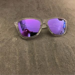 Oakley Frog Skin Purple Polarized Clear Sunglasses